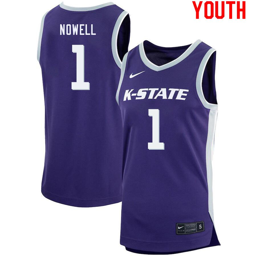 Youth #1 Markquis Nowell Kansas State Wildcats College Basketball Jerseys Sale-Purple
